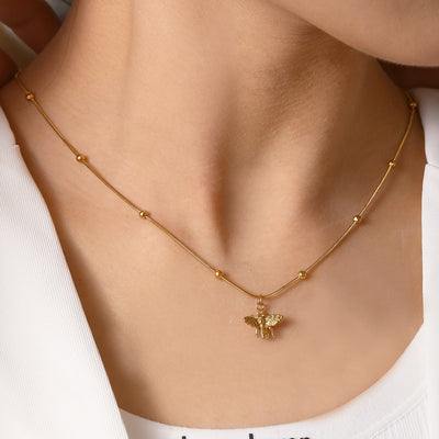 2025 minimalist new women's summer choker necklace - simple, elegant, niche, light luxury, street style, bee pendant necklace