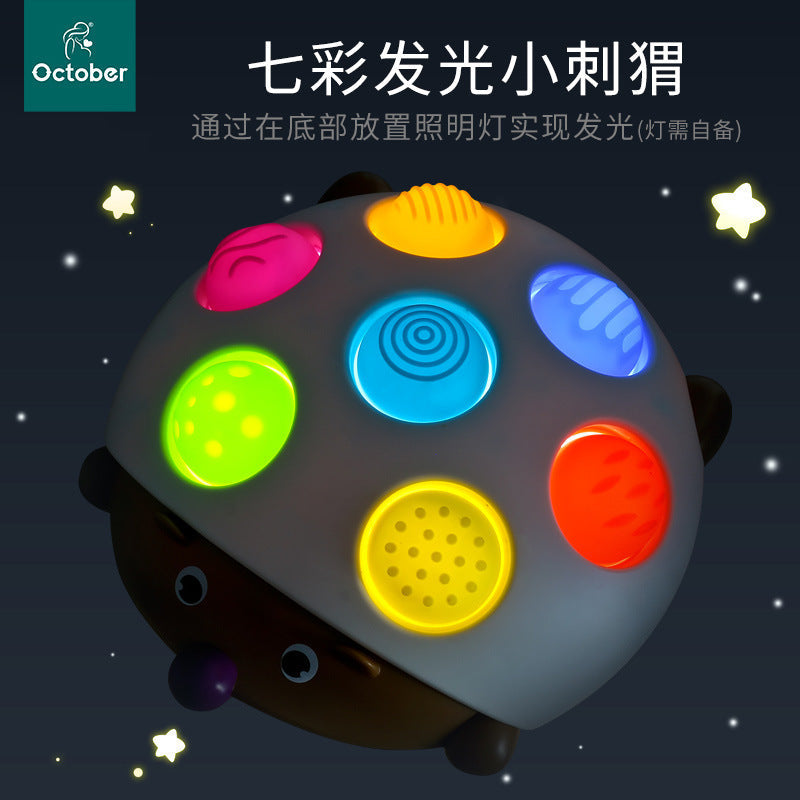 Cross-border baby baby finger silicone pressing soothing hedgehog bubble music children's decompression and decompression artifact toy