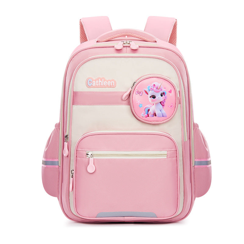 New schoolbag for primary school students, super light burden reduction and large capacity spine protection, male and female children's backpack for grades 3 to 6