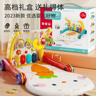Infant foot pedal piano baby gym dual-use walker toy educational early learning multifunctional musical crawling activity center