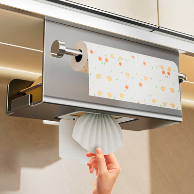 Kitchen wipes storage box tissue rack wall cabinet upside down tissue box storage rag paper hanging rack cabinet roll paper rack