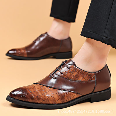2024 plus size leather shoes for men, new casual business formal shoes, men's british korean style pointed toe shoes