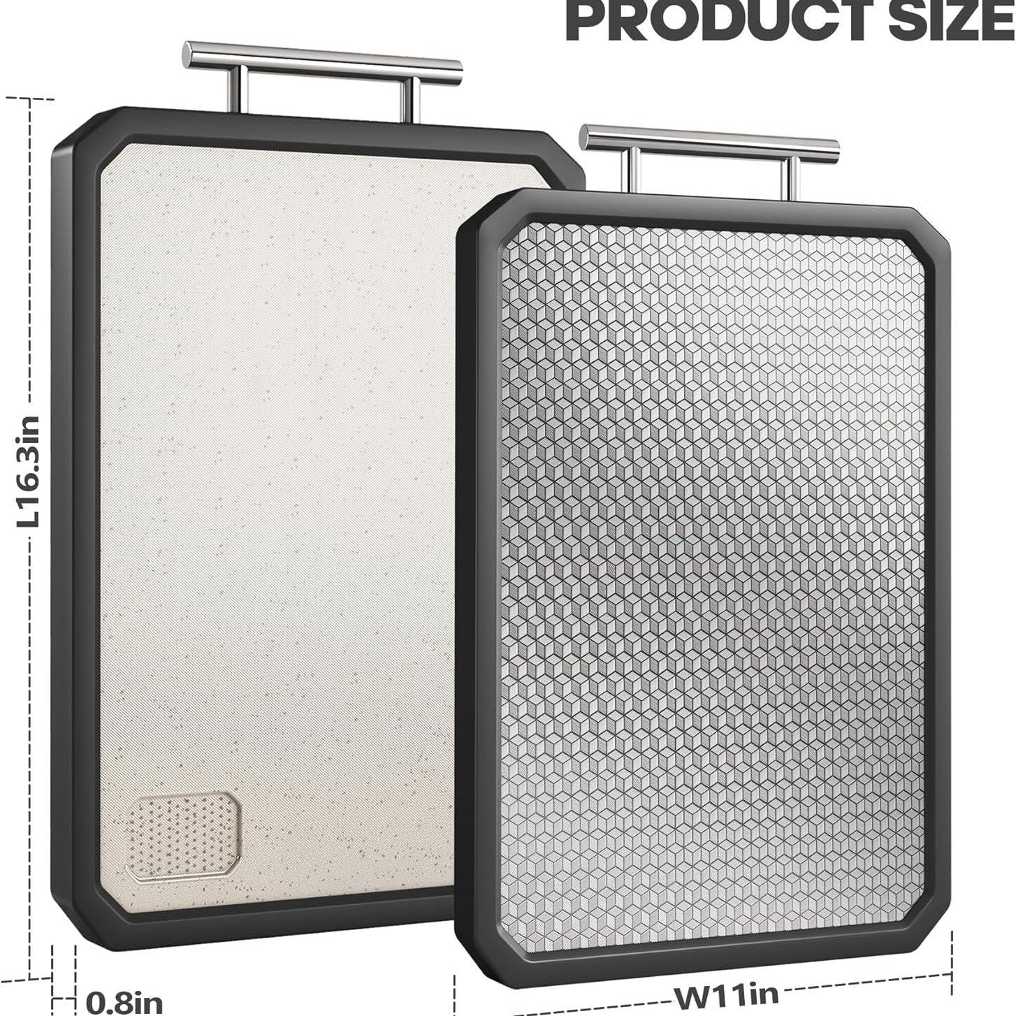 stainless steel chopping board antibacterial and mildew-proof household double-sided wheat straw with knife sharpener brick and stone pattern cutting board