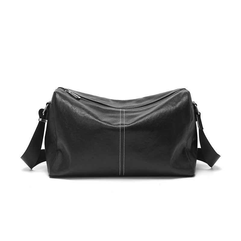 Men's shoulder bag, sports bag, leather messenger bag, new diagonal span bag, soft leather cowhide backpack, casual horizontal men's bag