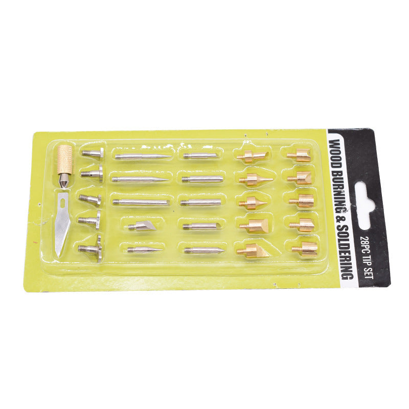 28-Piece set of engraving soldering iron head, heat transfer tool, soldering head DIY engraving tool, electric soldering iron head set wholesale