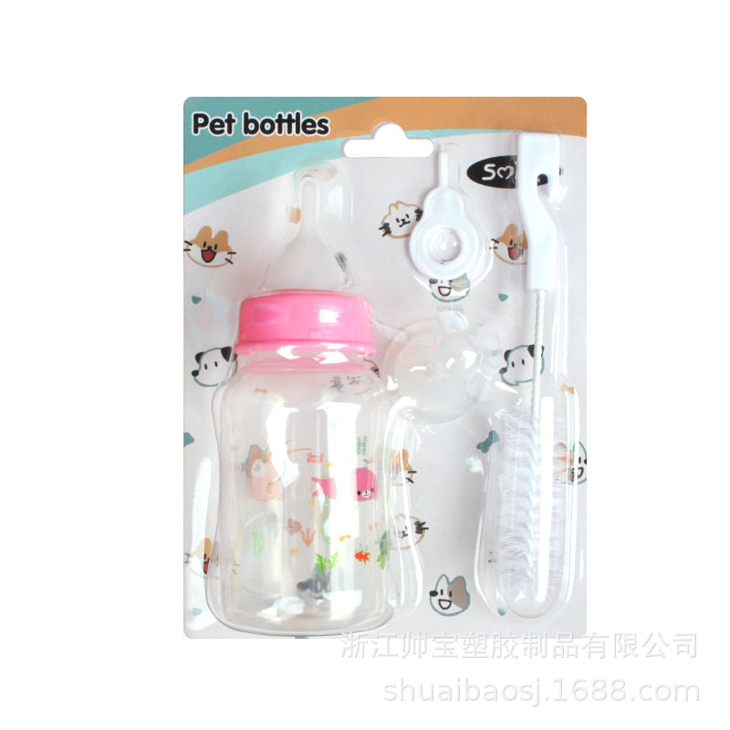Cross-border 125ml pet feeding bottle kitten feeding pet pacifier accessories newborn puppy animal feeding bottle