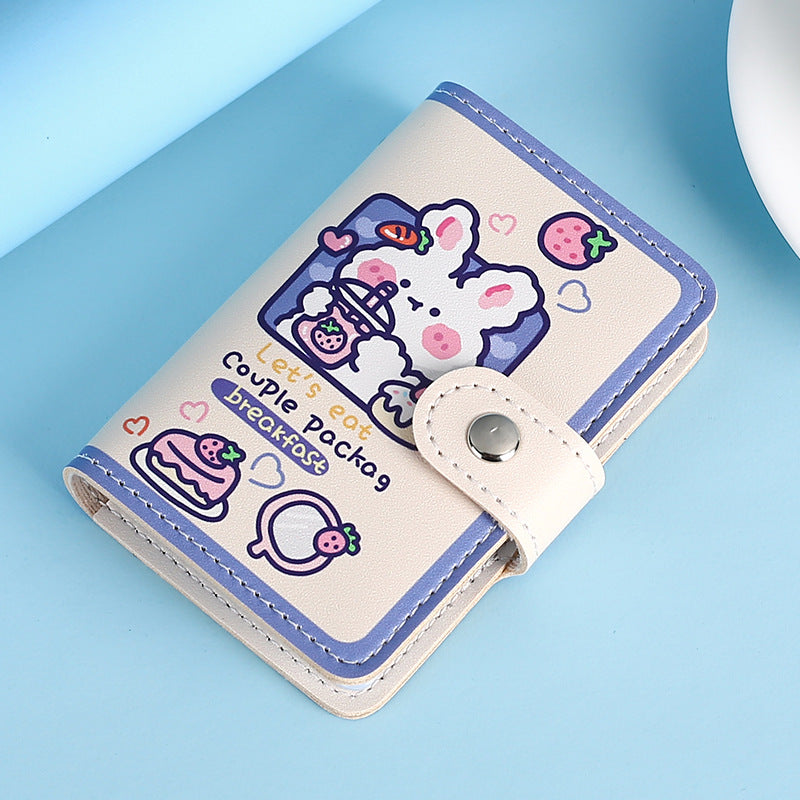 Cute, small and large-capacity cartoon card bag, glue page card position, anti-degaussing driver's license cover, ultra-thin card clip, wallet card cover.