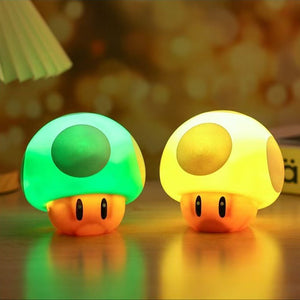 Creative nostalgic mario cute mushroom night light with sound effects, usb decorative lamp, gaming atmosphere light