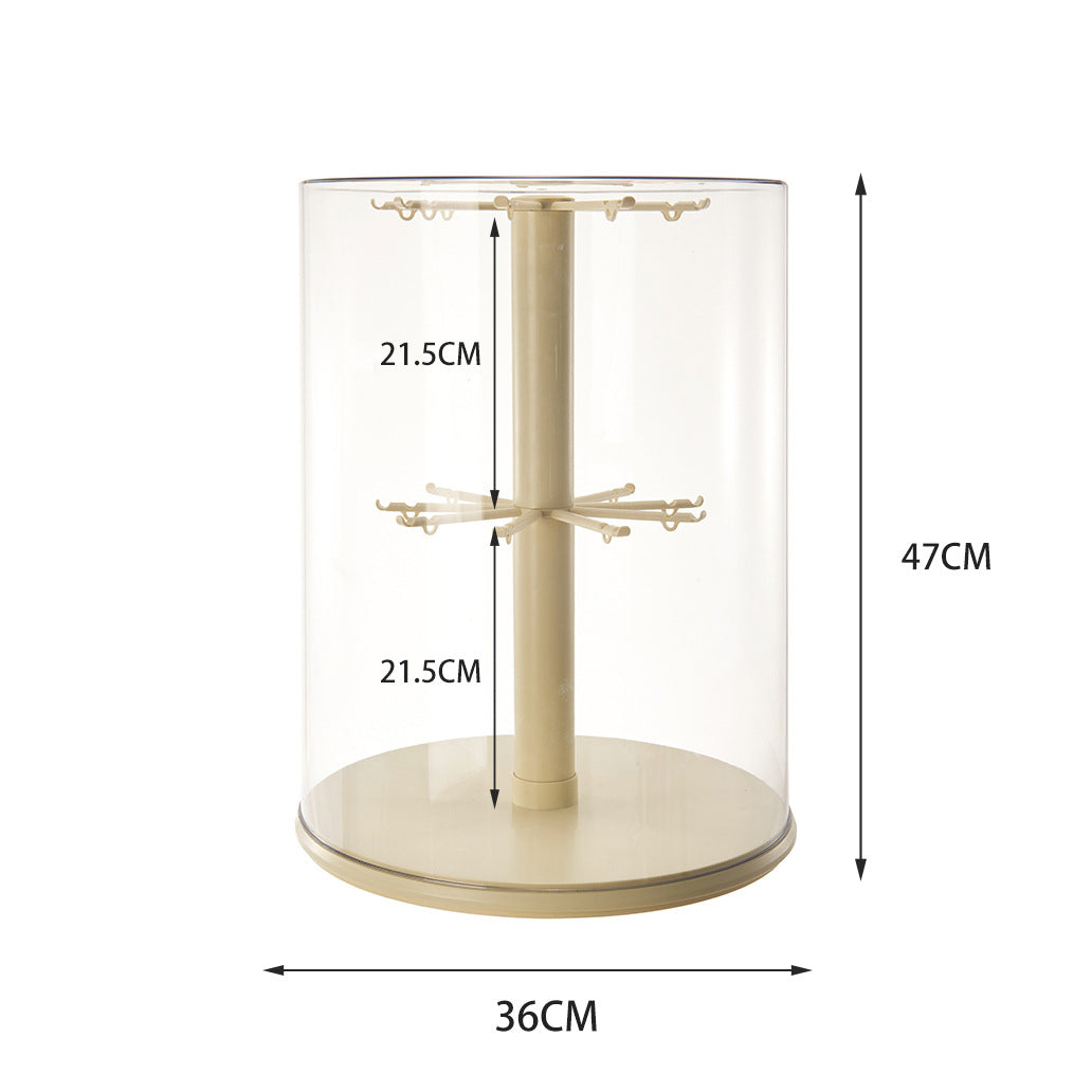 Rotating blind box figure storage display box transparent labubu plush doll rabub pendant display rack