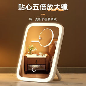 New led makeup mirror for influencers - lighted mirror, perfect for dorms, instagram-worthy fill light, desktop vanity mirror, rechargeable mirror