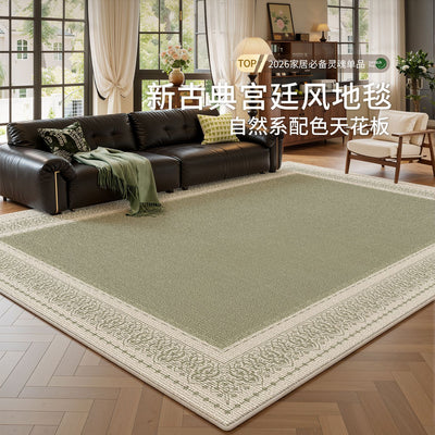Carpet living room green french retro style sofa cushion medieval style waterproof washable and wipeable accessible luxury high-end carpet