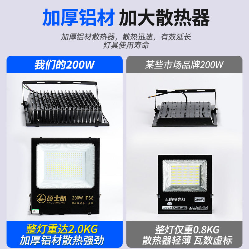 Master Lang led floodlight outdoor waterproof 200w construction site billboard floodlight outdoor strong light super bright lighting