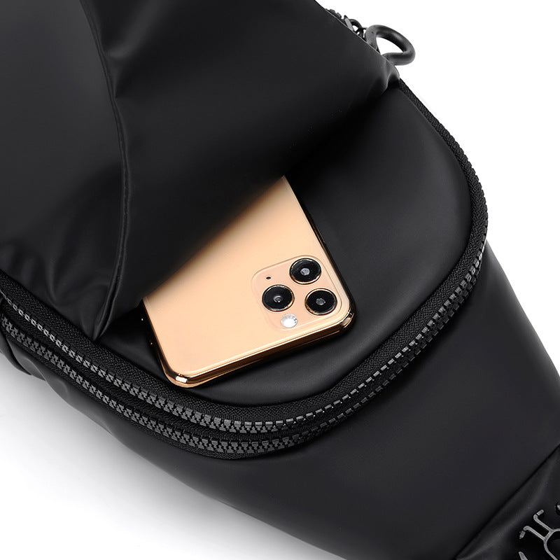 Customized, men's breast bag, fashionable and simple business shoulder bag, business trip, wear-resistant messenger bag, can be printed with logo for delivery.