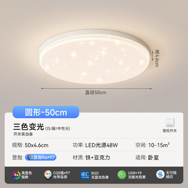 Wood grain wabi-sabi wind bedroom log wind ceiling light household master bedroom light whole house package light walnut color study light