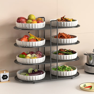 Kitchen multifunctional storage rack, dish rack, storage artifact, dishes, plates, spices, countertop, multi-layer simple tableware rack