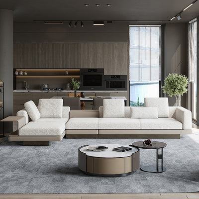 Italian normcoreclassy connery sofa cotton and linen fabric sofa modern casual combination living room straight row sofa