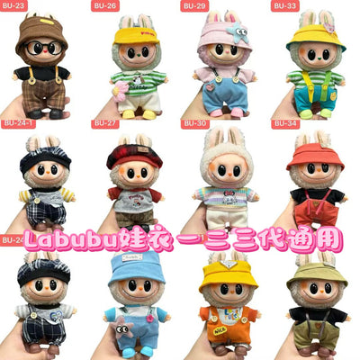 Only clothes labubu baby clothes labubu clothes 17cm first, second and third generation stuffed doll dress up sports suit