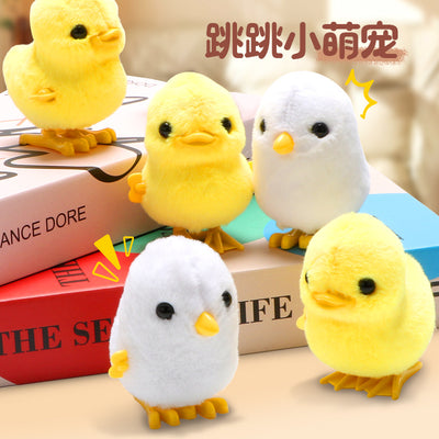 Jumping chicken wind-up toy, baby wind-up ejection little yellow chicken chain wind-up duckling baby, kids toy
