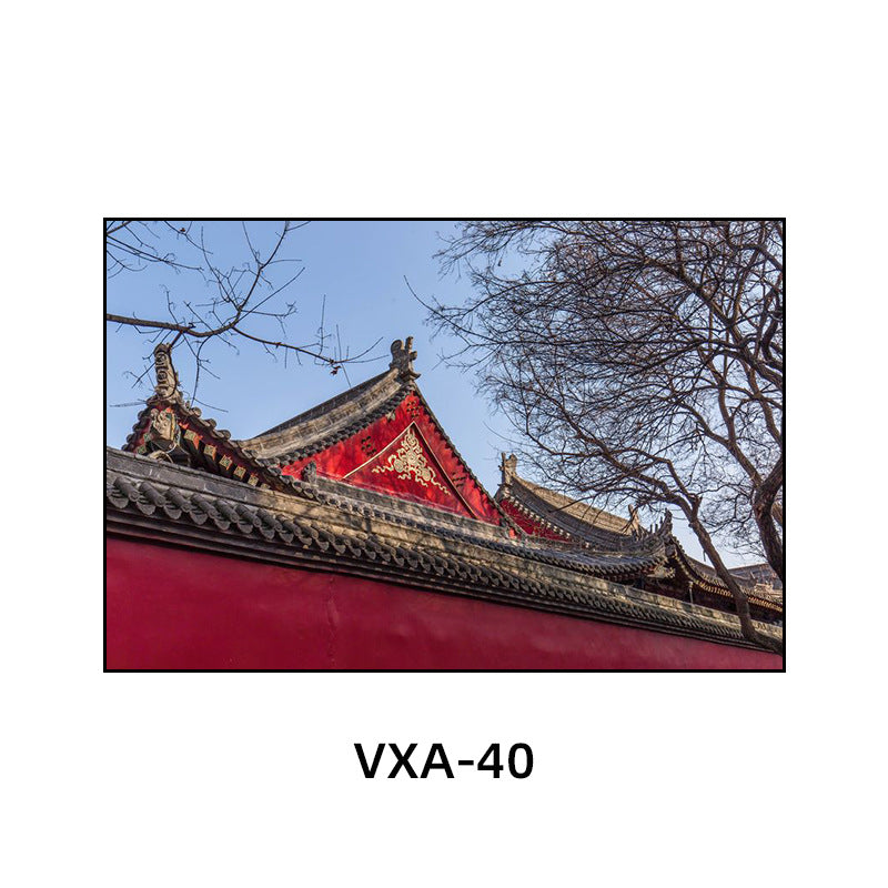 陕西装饰画西安长安古城风景建筑面馆挂画美食餐厅饭店包厢壁画