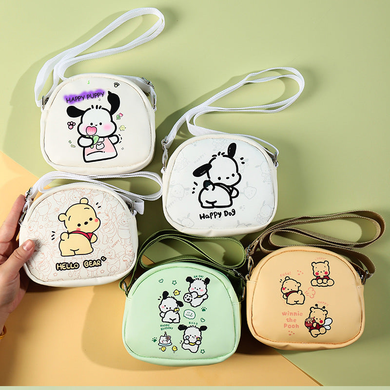 Crossbody bag female cartoon vivi bear big-eared dog storage bag large capacity cute cartoon children's bag female and male