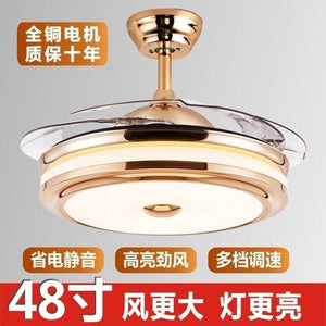 Invisible remote control ceiling fan light, high-velocity variable frequency led fan, minimalist modern living room dining room high-end living room chandelier