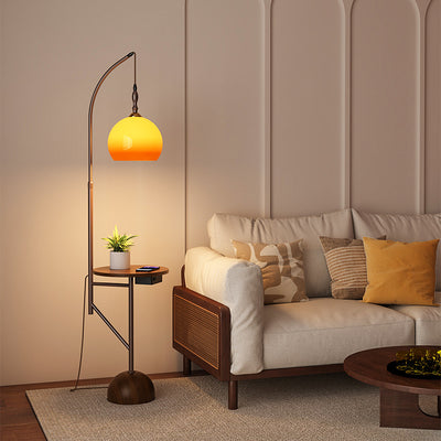 Floor lamp living room sofa side storage rack integrated bedroom grapefruit sunset lamp medieval atmosphere coffee table vertical table lamp