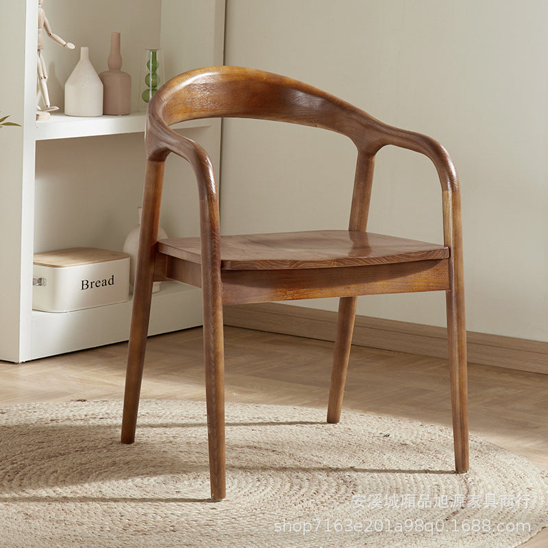 Chinese restaurant all solid wood dining chair creative study back chair Shu Mei Te chair sales department tea log negotiation chair