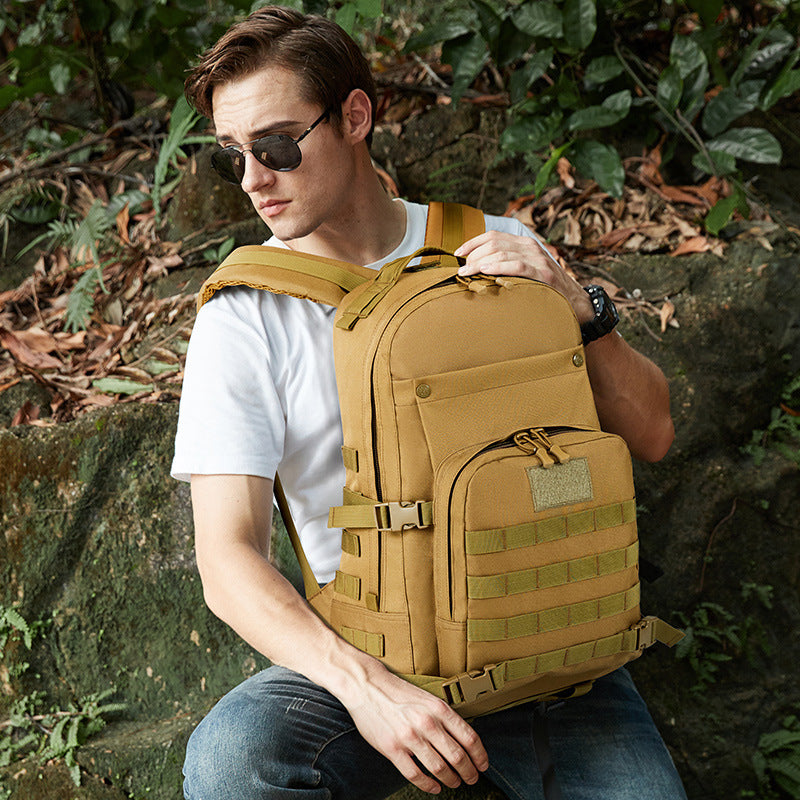 Outdoor storage large capacity hiking scratch-resistant wear-resistant backpack new outdoor camouflage bag double shoulder leisure