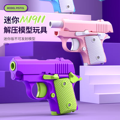Gravity cub 1911 pistol blowback reloading little carrot pistol mini carrot knife d printed decompression toy