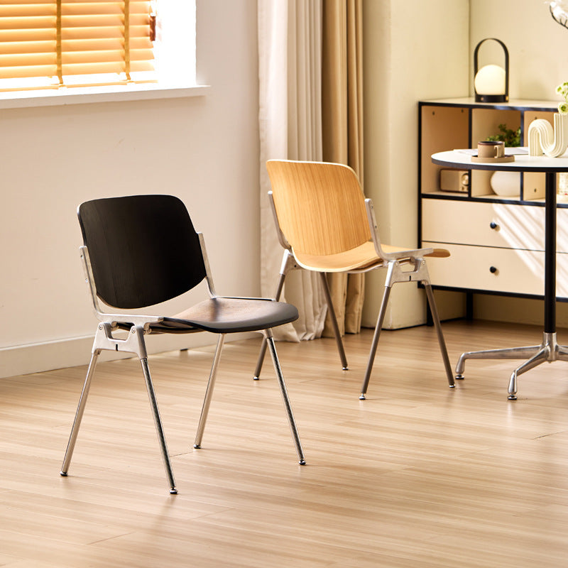 Custer medieval dining chair Bauhaus household solid wood back chair retro aluminum alloy stool restaurant cafe chair