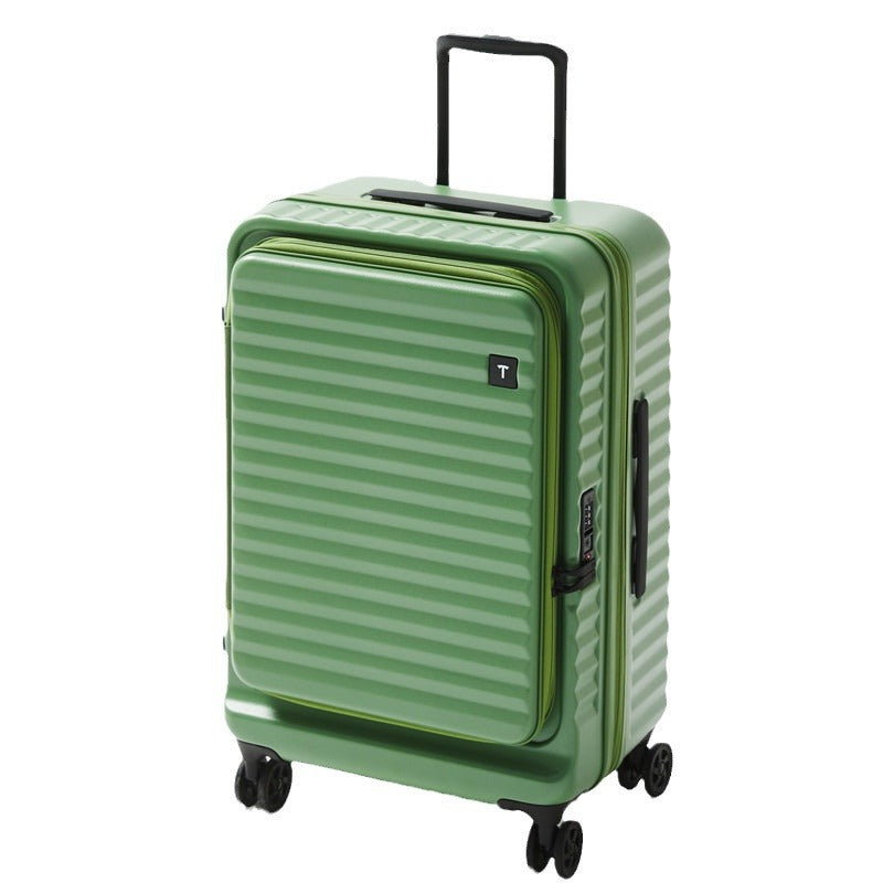 New front open suitcase women's 20-inch small boarding case 24-inch anti-drop trolley case travel bag password case