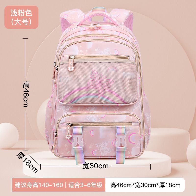 New one, two, three to six grades large-capacity burden reduction female multi-functional primary and secondary school students refrigerator-style double shoulder schoolbag