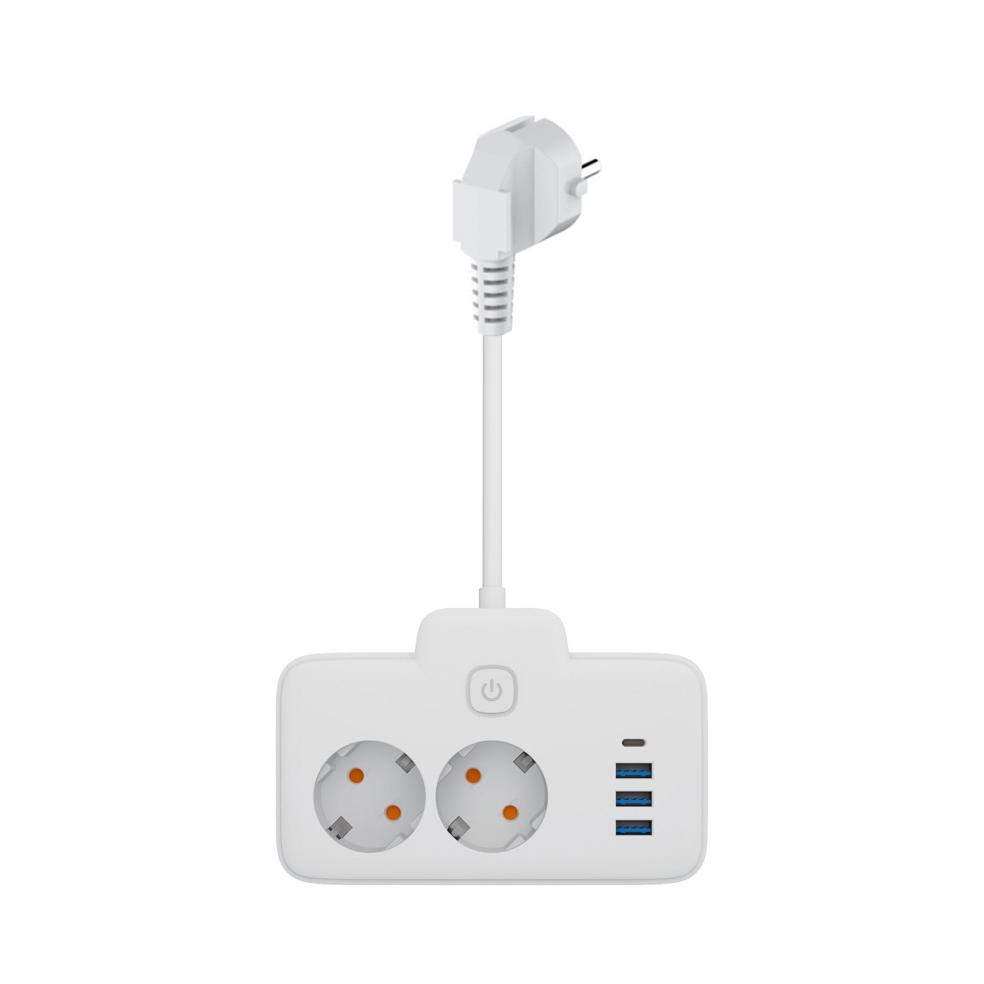 One to two conversion socket European standard two-plug plug-in board, with PD/USB socket, office home power strip customization