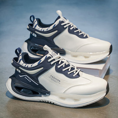 Men's 2026 spring new arrival: air cushion shock absorption, soft sole, height increasing, thickened high-top platform sneakers - trendy basketball shoes for men