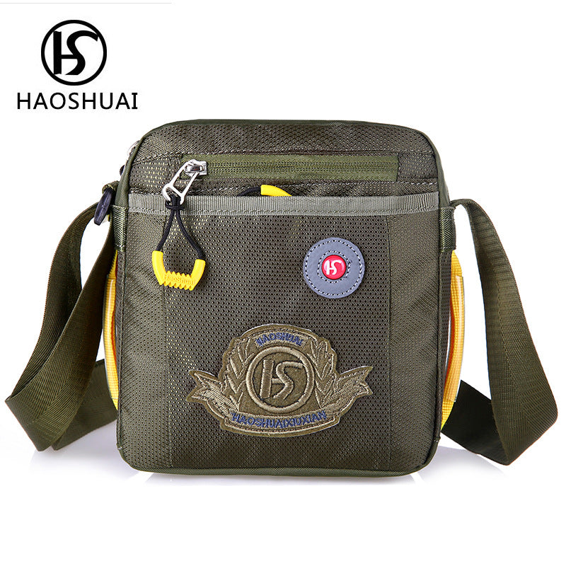 New trendy men's nylon shoulder bag messenger bag large capacity casual men's waterproof outdoor backpack men's bag