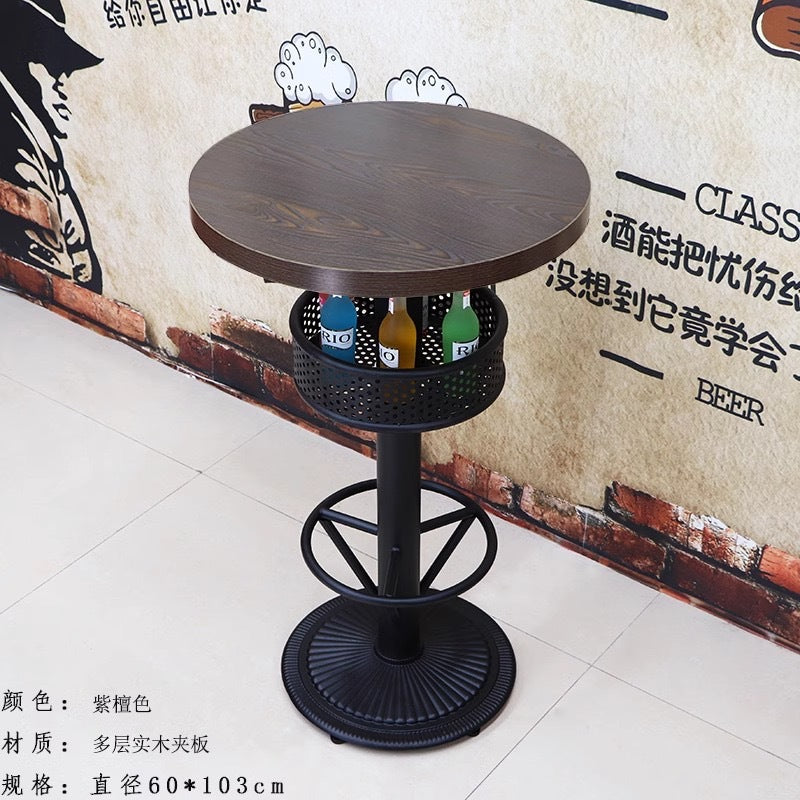 Bar clear bar ktv cafe high table and chair combination retro bar stool industrial style bistro loose table