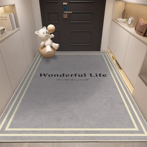 Entry door floor mat, light luxury, high-end entrance carpet, cuttable cream style entrance mat, door stain-resistant, no-wash for home