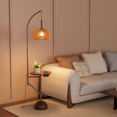 Used pumpkin floor lamp - vintage decorative lighting for b&bs, hotels, living rooms, sofas, bedrooms, and creative bedside standing lamps