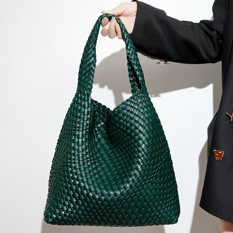 Cross-border hot-selling new handwoven bags, portable tote bags, trendy women's bags, large-capacity underarm shoulder bags.