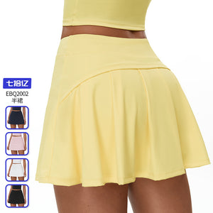 quick-drying tennis skirt fashion tape breathable flap pocket pants a-line skirt running sports skirt for women 2002