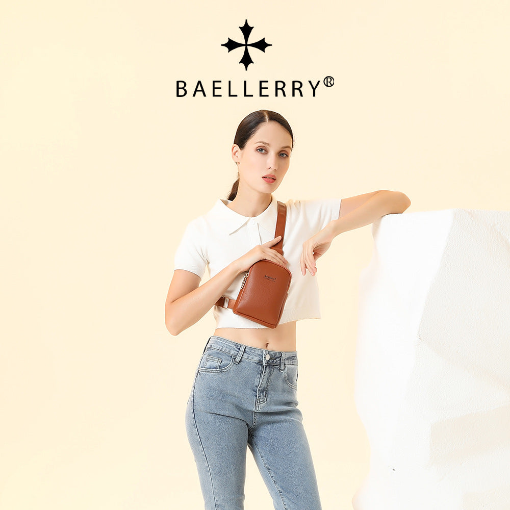 Baellerry new women's large-capacity breast bag  solid color versatile messenger shoulder bag fashionable mobile phone bag