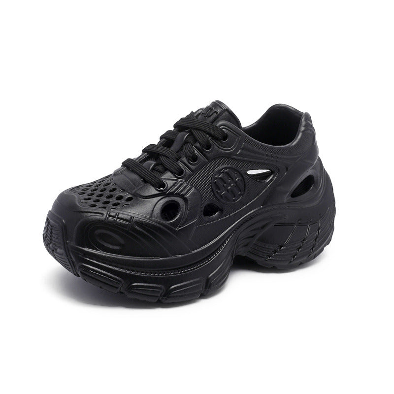 Quality thick-soled heightening dad shoes versatile spring and summer outer wear eva lightweight breathable hole shoes casual sports women