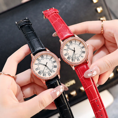 Wish women's watch new arrival - ladies' minimalist diamond-accented luminous retro quartz watch with leather strap - white (direct from manufacturer)
