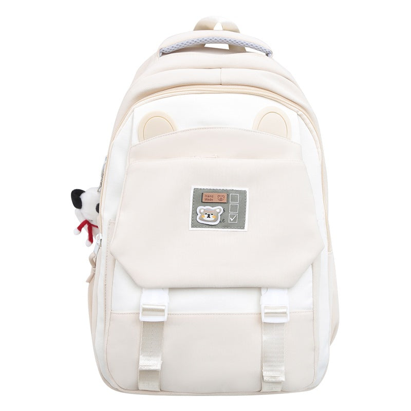 New schoolbag female college student high school student girl backpack simple burden reduction large capacity boys backpack