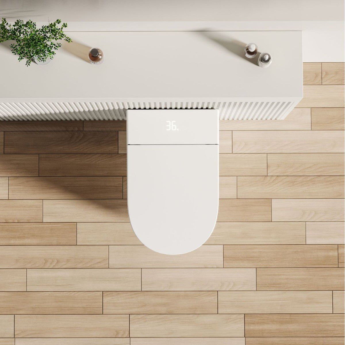 Smart home toilet integrated automatic flip flush toilet no water pressure limit foam shield built-in fragrance