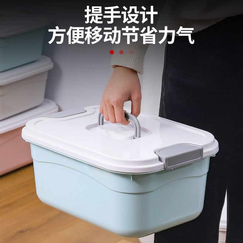 Storage Box Plastic Clothes Organizing Box Covered Portable Storage Box Extra Large Household Toys Snack Storage Box