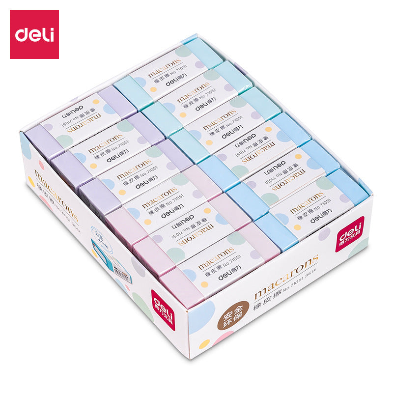 Deli 71051 Eraser Creative Cartoon Simple Color Clean Eraser High School Student Supplies Stationery Wholesale