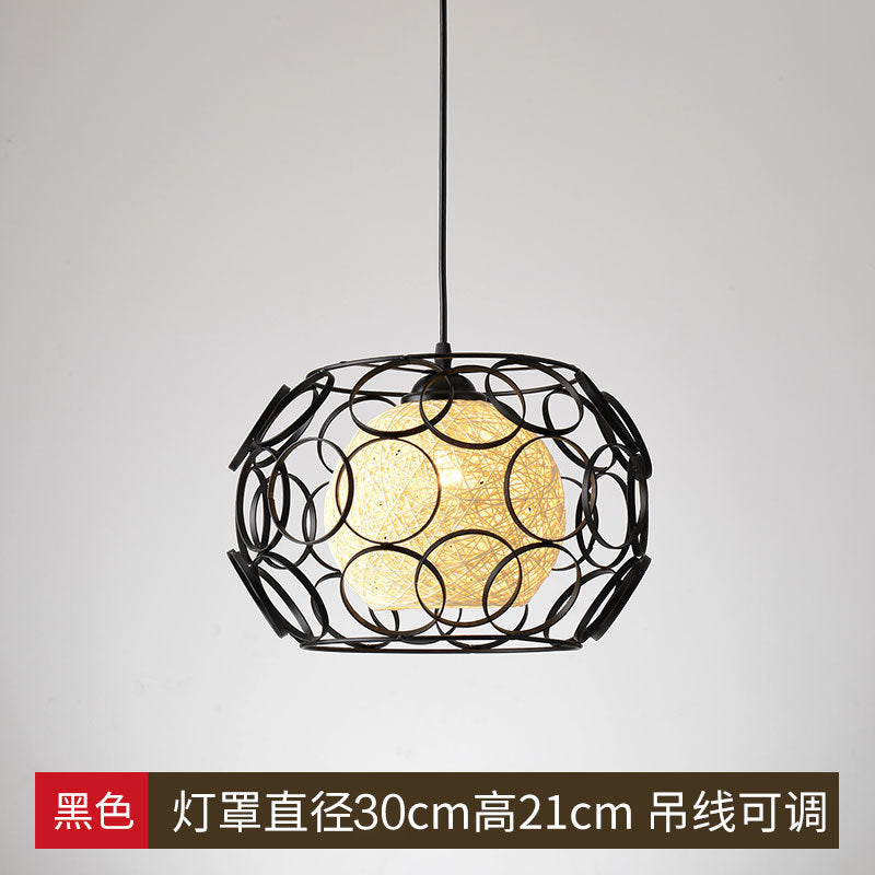 Wrought iron bird cage vine ball lamp Nordic creative hotel teahouse restaurant bar shop hot pot restaurant chandelier retro style
