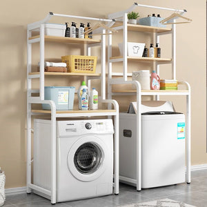 Floor-standing washing machine storage rack, punch-free roller flip-top storage rack, for home balcony toilet storage rack