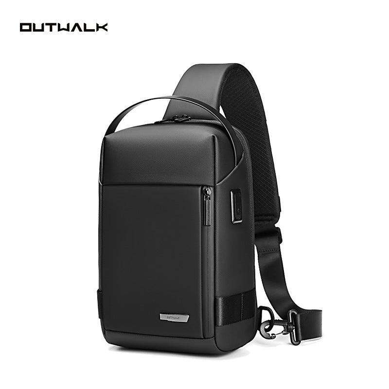 Customized men's messenger bag, multi-functional large-capacity small backpack, chest bag, shoulder bag, men's satchel, men's chest bag